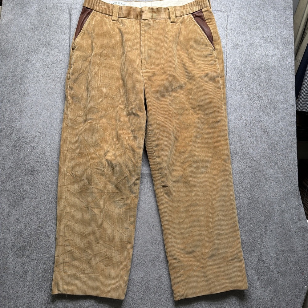 Orvis Ranch Workwear Corduroy Pants Brown Mens 34 Western Casual